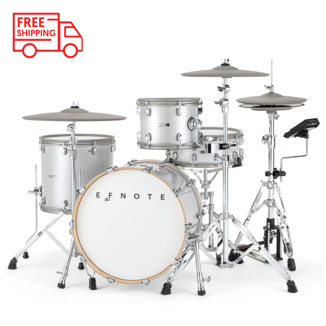 EFNOTE 7 Electronic Drum Set, White Sparkle