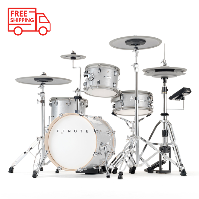 EFNOTE 5 Digital Drum Set, White Sparkle