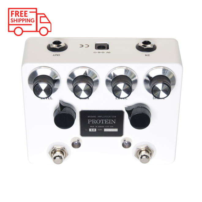 Browne Amplification Protein V3 Dual Overdrive Pedal, White