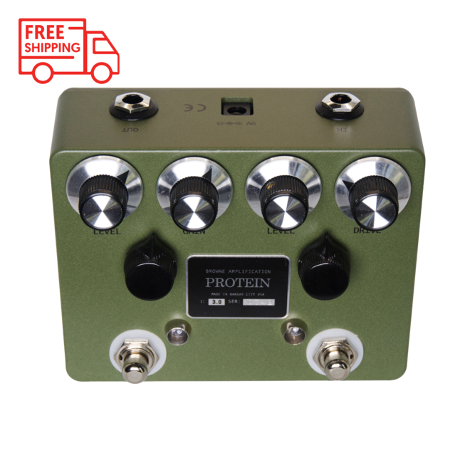 Browne Amplification Protein V3 Dual Overdrive Pedal, Green