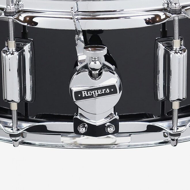 Rogers 24PB Powertone 5x14 Snare Drum, Piano Black