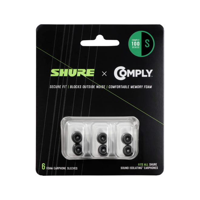 Shure EACYF1 Comply 100 Series Foam Sleeves, Small (6 Pack)