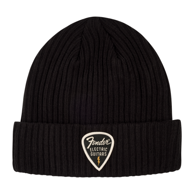 Fender Pick Patch Ribbed Beanie, Black