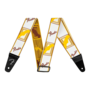 Fender 2" WeighLess Monogram Guitar Strap, White/Brown/Yellow