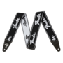 Fender 2" WeighLess Running Logo Guitar Strap, Black/White