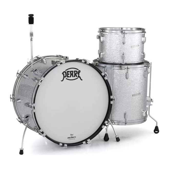 Pearl President Series Deluxe Shell Pack w/13" Tom, 16" Floor Tom & 22" Bass Drum, Silver Sparkle