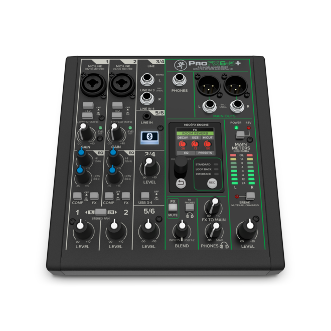 Mackie ProFX6v3+ 6-Channel Analog Mixer w/Effects, USB & Bluetooth