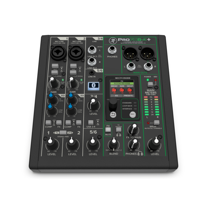 Mackie ProFX6v3+ 6-Channel Analog Mixer w/Effects, USB & Bluetooth