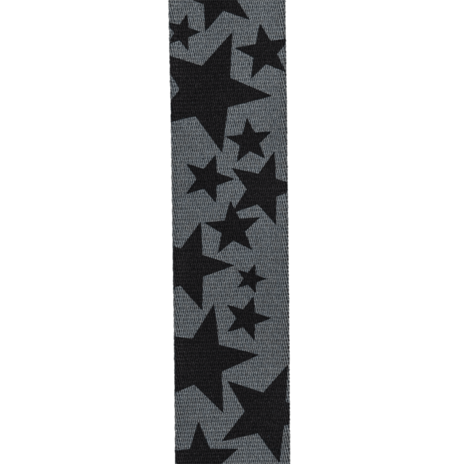 D'Addario 2” Auto Lock Skater Guitar Strap, Stars, Black & Grey
