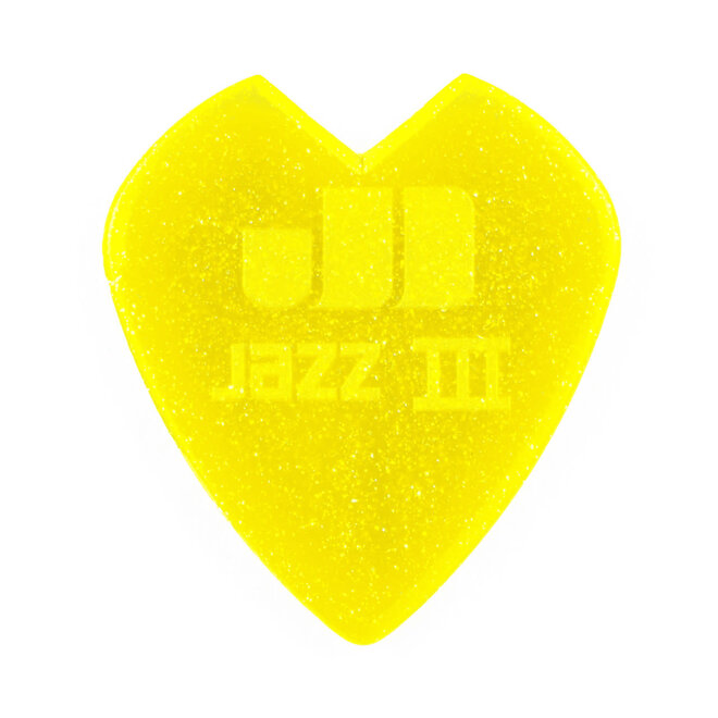 Jim Dunlop Kirk Hammett Jazz III Guitar Picks, Yellow Glitter (6 Pack)