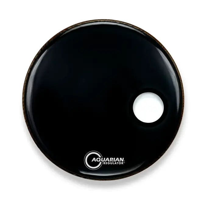 Aquarian 20" Regulator RSM Offset Hole Bass Drum Head, Gloss Black