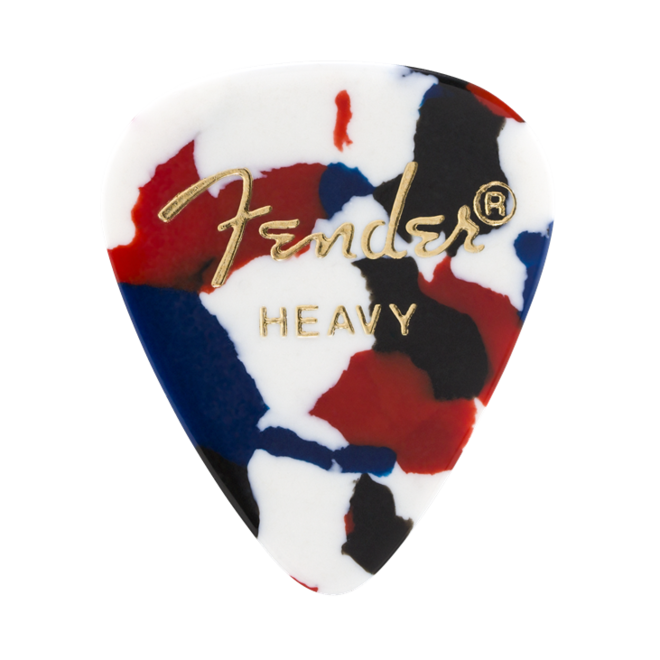 Fender Classic Celluloid Guitar Picks, 351 Shape, Confetti, Heavy (12 Pack)