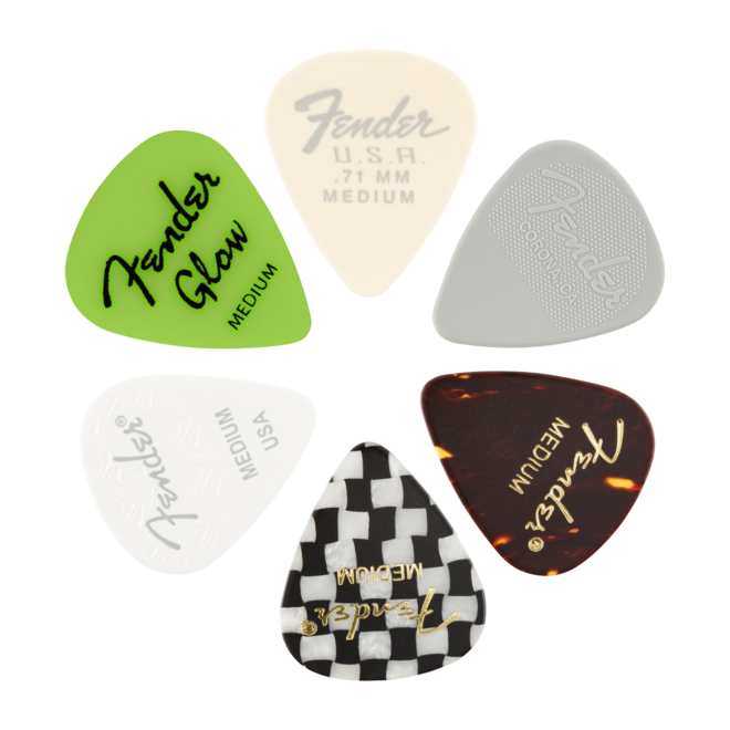 Fender Material Medley Guitar Picks, 351 Shape, Medium (6 Pack)