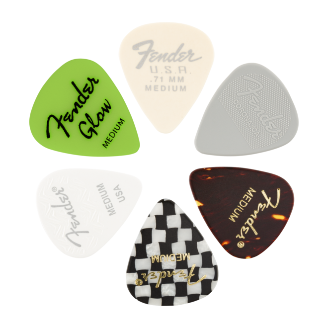 Fender Material Medley Guitar Picks, 351 Shape, Medium (6 Pack)