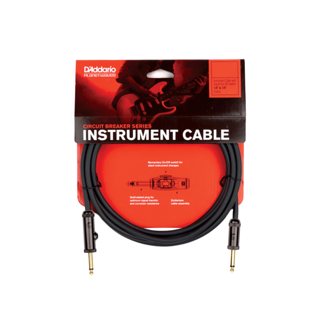 D'Addario 15’ Circuit Breaker Series Instrument Cable (Latching Cut-Off)