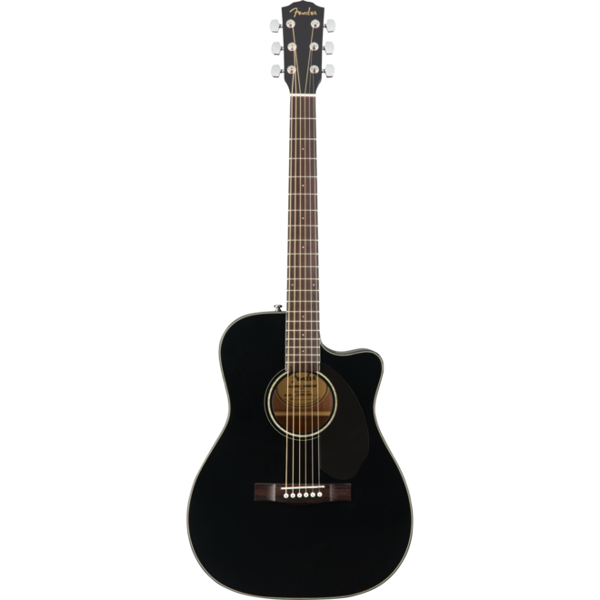 Fender CC-60SCE Concert Acoustic-Electric Guitar, Walnut Fingerboard, Black
