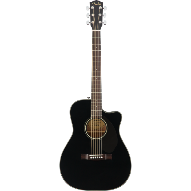 Fender CC-60SCE Concert Acoustic Guitar, Walnut Fingerboard, Black