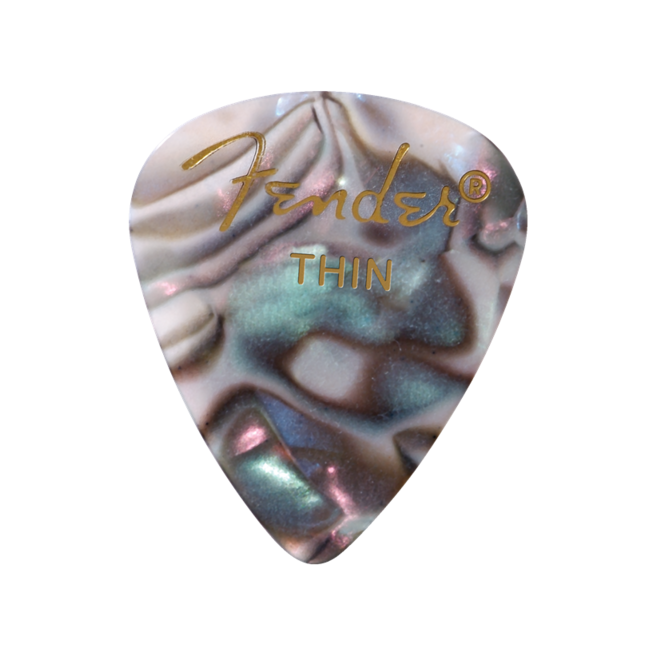 Fender Classic Celluloid Guitar Picks, 351 Shape, Abalone, Thin (12 Pack)