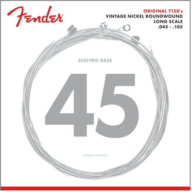 Fender Original 7150's Pure Nickel Bass Guitar Strings, 45-105 Medium