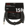 Fender Deluxe Series Instrument Cable, Black Tweed, Right-Angle, 15’