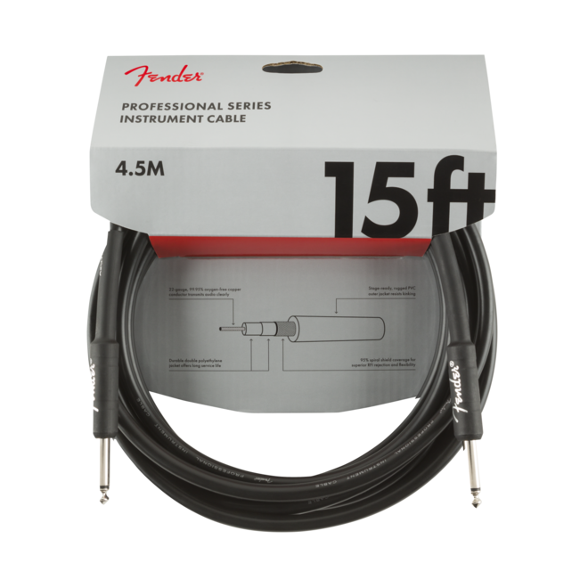 Fender Professional Series Instrument Cable, Straight/Straight, 15’