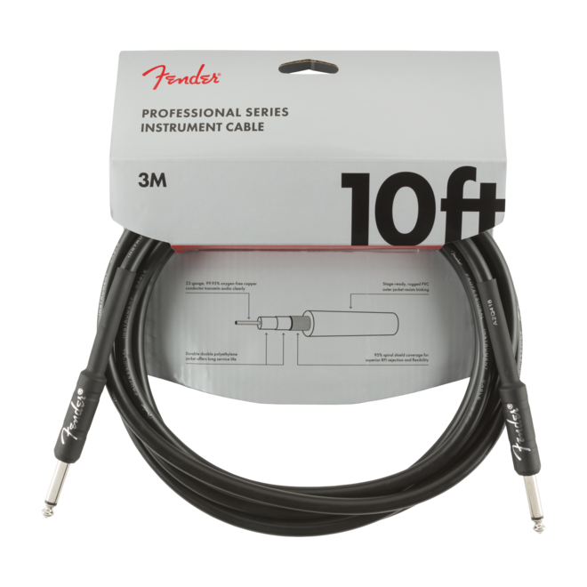 Fender Professional Series Instrument Cable, Straight/Straight, 10’