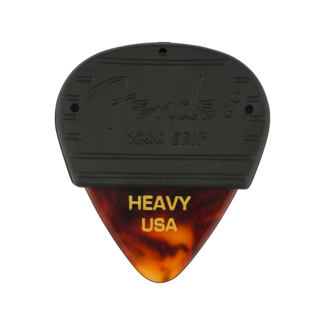Fender Mojo Grip Celluloid Guitar Picks, Tortoiseshell, Heavy (3 Pack)
