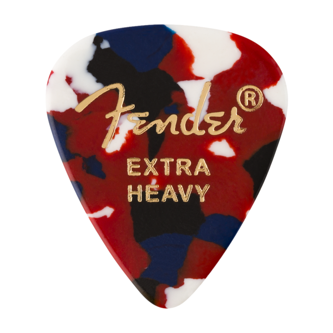 Fender Classic Celluloid Guitar Picks, 351 Shape, Confetti, Extra Heavy (12 Pack)