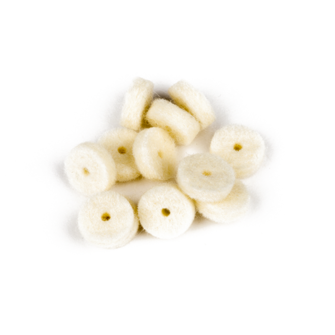 Fender Strap Button Felt Washers, White (12 Pack)