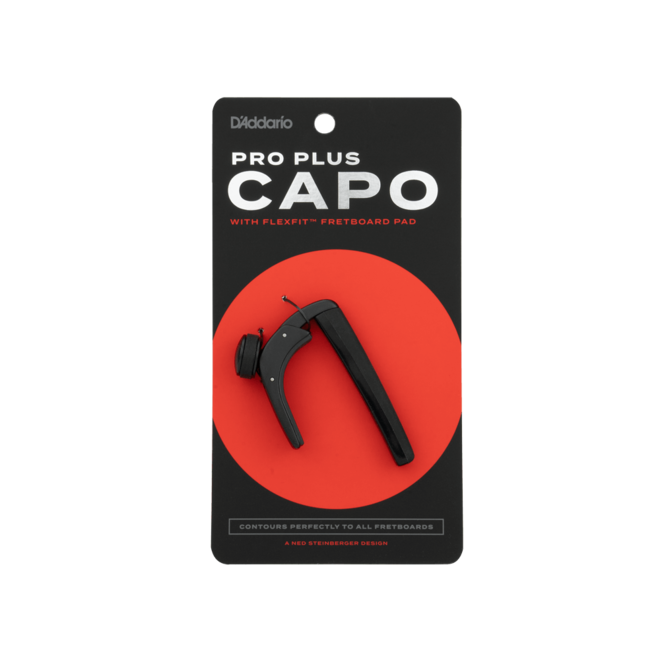 D'Addario Pro Plus Guitar Capo, Black