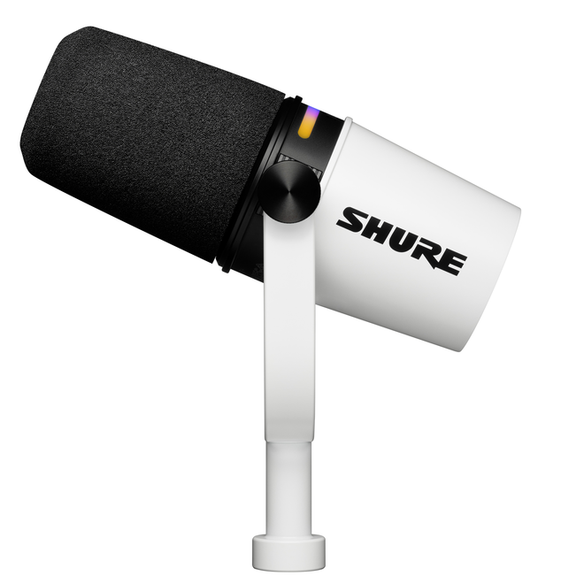 Shure MV7+ XLR/USB Podcast Microphone, White