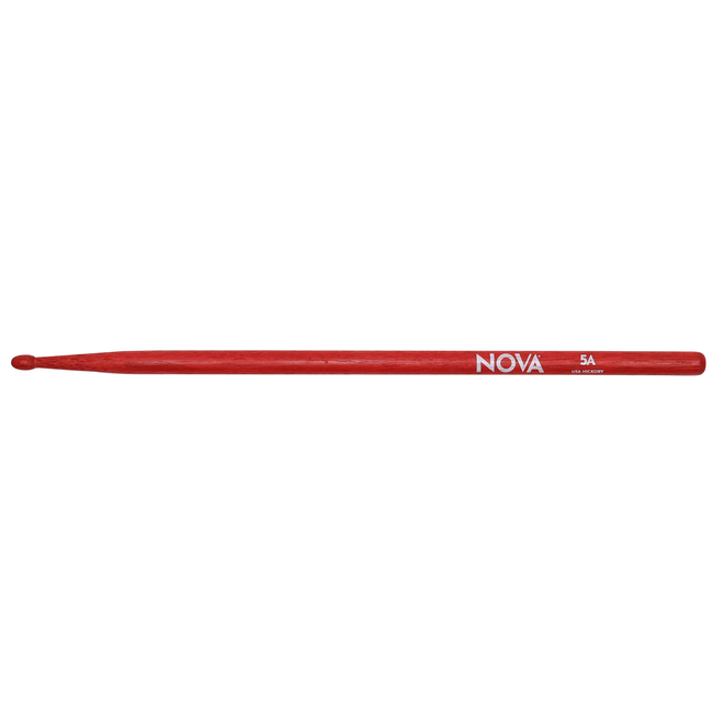 Vic Firth Nova 5A Hickory Drumsticks, Wood Tip, Red