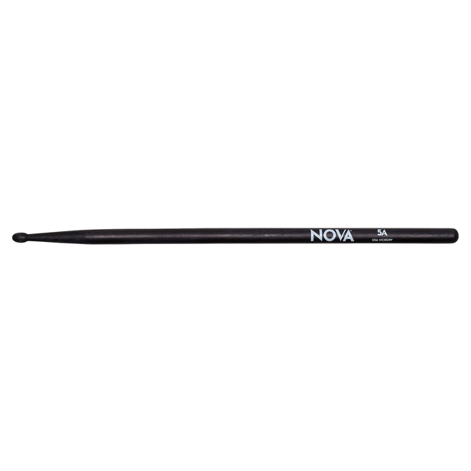 Vic Firth Nova 5A Hickory Drumsticks, Wood Tip, Black