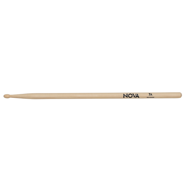 Vic Firth Nova 7A Hickory Drumsticks, Wood Tip