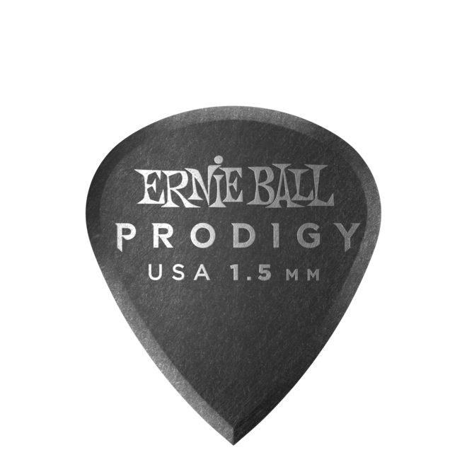 Ernie Ball Mini Prodigy Guitar Picks, Black, 1.5mm (6 Pack)