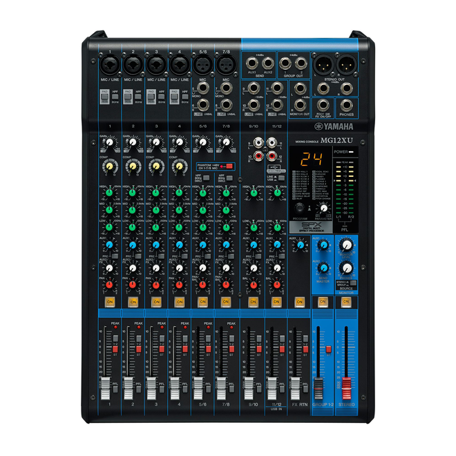 Yamaha MG12XU 12-Channel Analog Mixing Console, w/USB & FX
