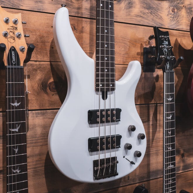 Yamaha TRBX304 4-String Bass, White w/Case