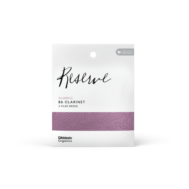 D'Addario Organics Reserve Classic Bb Clarinet Reeds, 3.0 (3 Pack)