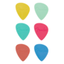 Fender Offset Guitar Picks, Multi-Color, Medium (6 Pack)