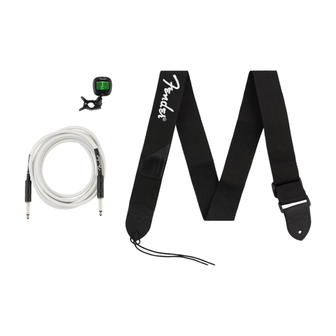 Fender Accessory Essentials Pack (Includes 15' Cable, Clip-On Tuner & Strap)