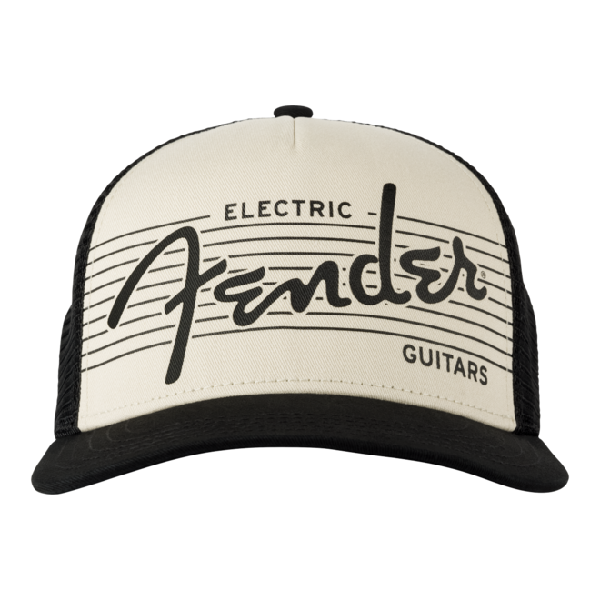 Fender Electric Guitars Hat, Black/Cream, One Size
