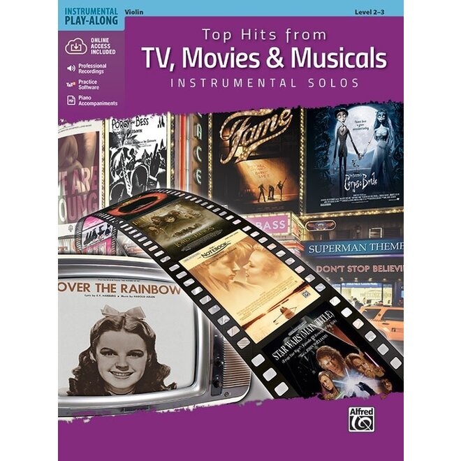 Alfred's Top Hits from TV, Movies & Musicals Instrumental Solos for Strings (Book & Online Audio/Software/PDF)