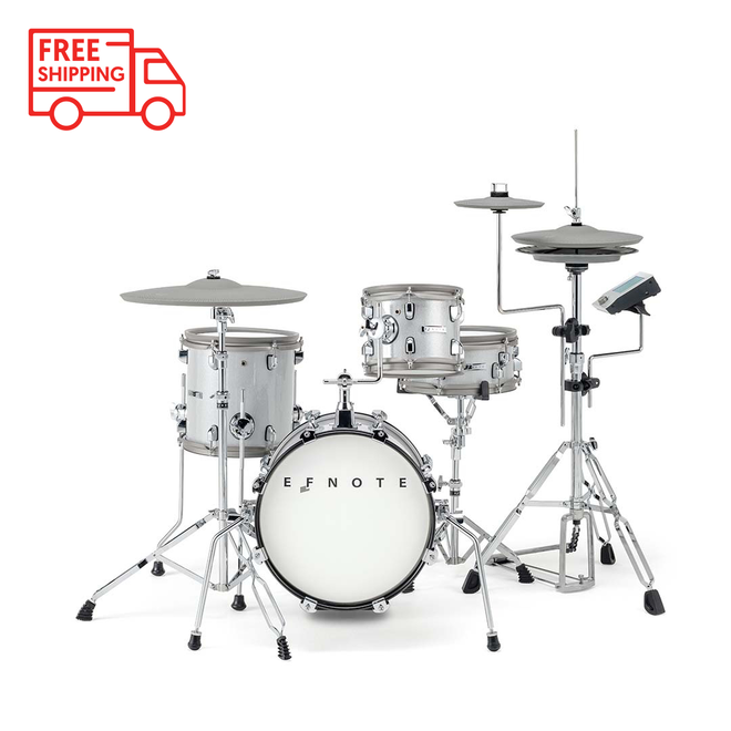 EFNOTE mini Electronic Drum Set, White Sparkle