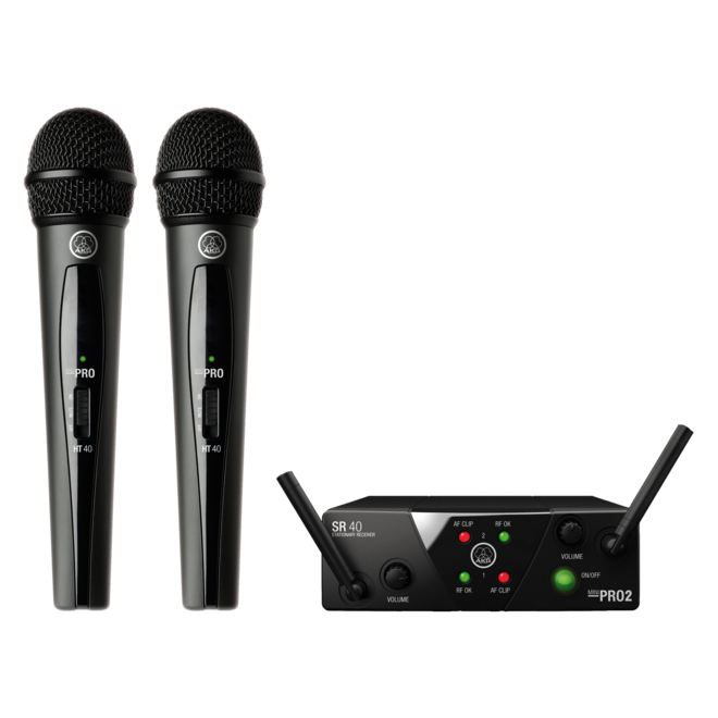 AKG WMS40 Mini Dual Vocal Wireless Microphone System, Band A & C