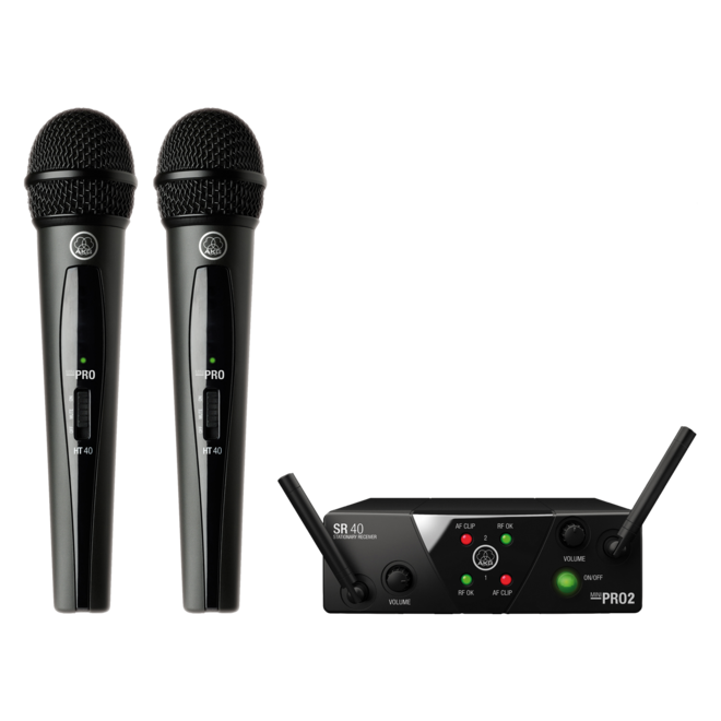 AKG WMS40 Mini Dual Vocal Wireless Microphone System, Band A & C