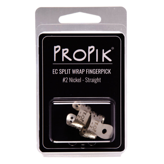 ProPik Extra Comfortable Split Wrap Fingerpicks, Nickel-Silver, #2, Straight (2 Pack)