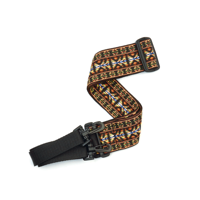 D'Addario Nylon Woven Banjo Strap, Yellow & Brown Hootenanny