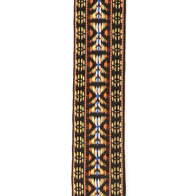 D'Addario Nylon Woven Banjo Strap, Yellow & Brown Hootenanny