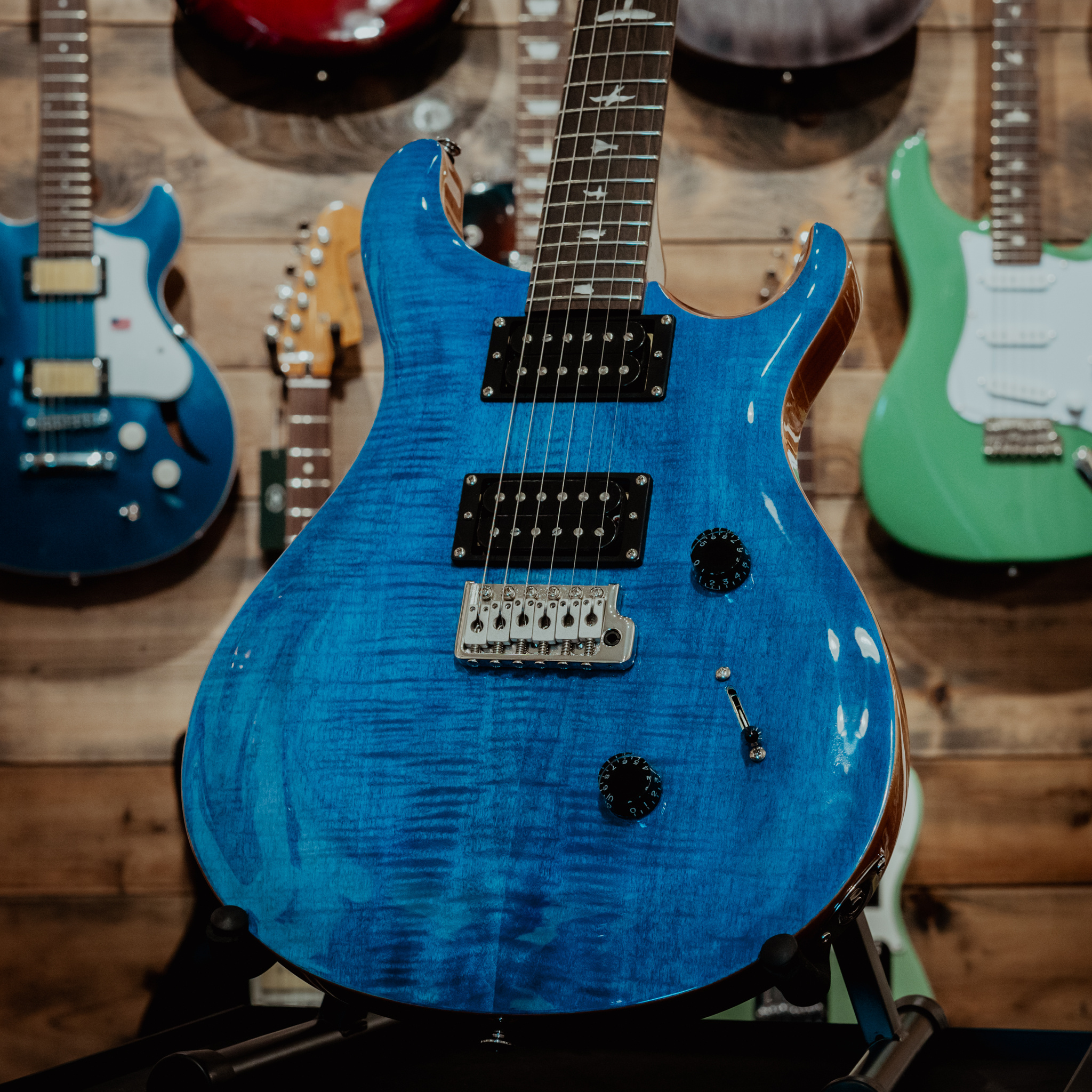 ギター PRS SE custom24 blue PRS SE Custom 24 Electric Guitar, Faded Blue, Gigbag