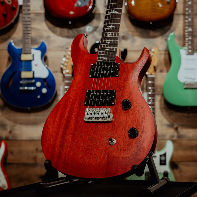PRS SE CE 24 Standard Satin Electric Guitar, Vintage Cherry, Gigbag